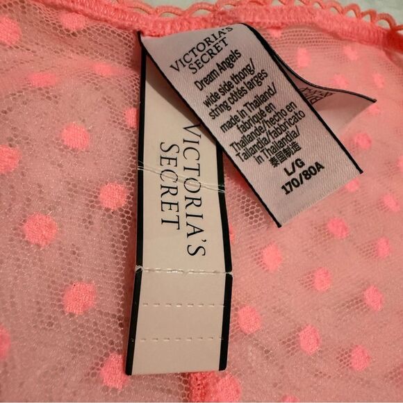 VICTORIA’S SECRET DREAM ANGELS WIDE SIDE THONG CORAL PINK – SIZE L - Picture 7 of 17